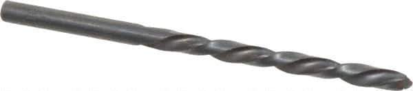 Made in USA - #4 118° High Speed Steel Jobber Drill - Bright Finish, Left Hand Cut, Spiral Flute, Straight Shank, 3-3/4" OAL, Standard Point - Apex Tool & Supply