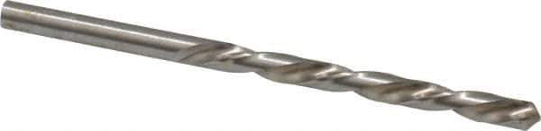 Made in USA - #12 118° High Speed Steel Jobber Drill - Bright Finish, Left Hand Cut, Spiral Flute, Straight Shank, 3-1/2" OAL, Standard Point - Apex Tool & Supply