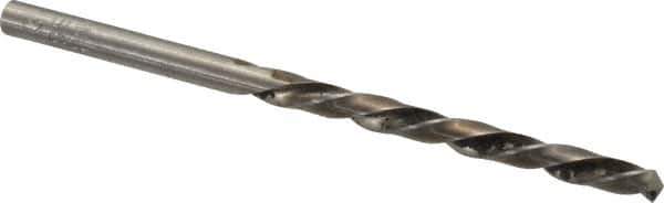 Made in USA - #13 118° High Speed Steel Jobber Drill - Bright Finish, Left Hand Cut, Spiral Flute, Straight Shank, 3-1/2" OAL, Standard Point - Apex Tool & Supply