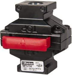 Parker - 3/8" NPT Safety Lockout Valve - 3-Way, 3 Position, Slide Valve, 8.3 CV Rate, 250 Max psi & 175°F Max Temp - Apex Tool & Supply