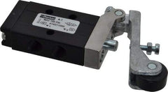 Parker - 0.2 CV Rate, 1/8" NPT Inlet HD Mechanical Oper Valve - 3 Way, 2 Position, 1/8" NPT Outlet, 150 Max psi, Roller Lever Spring Return - Apex Tool & Supply