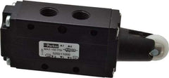 Parker - 0.83 CV Rate, 1/4" NPT Inlet HD Mechanical Oper Valve - 4 Way, 2 Position, 1/4" NPT Outlet, 150 Max psi, Roller Spring Return - Apex Tool & Supply