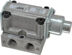 Parker - 1.5 CV Rate, 3/8" NPT Inlet HD Mechanical Oper Valve - 4 Way, 2 Position, 3/8" NPT Outlet, 150 Max psi, Air Pilot Spring Return - Apex Tool & Supply