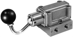 Parker - 3/8" NPT Mechanically Operated Air Valve - 4-Way, 3 Position, Hand Toggle-Locking, 1.5 CV Rate, 150 Max psi & 160°F Max Temp - Apex Tool & Supply