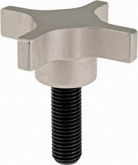Gibraltar - 76.2mm Head Diam, 4 Point Lobed Knob - M16x2 Stem, Aluminum - Apex Tool & Supply