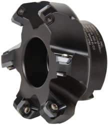 Kennametal - 80.01mm Cut Diam, 1" Arbor Hole, 6.6mm Max Depth of Cut, 45° Indexable Chamfer & Angle Face Mill - 6 Inserts, SEKT 1404... Insert, Right Hand Cut, 6 Flutes, Series KSSM - Apex Tool & Supply