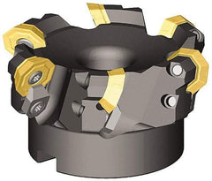 Kennametal - 47° Lead Angle, 1.610" Max Cut Diam, 1-1/4" Min Cut Diam, 0.138" Max Depth of Cut, Indexable Chamfer & Angle End Mill - 3 Inserts, OF.T 53AF.N.. Insert Style, 115.06mm OAL, Straight Shank - Apex Tool & Supply