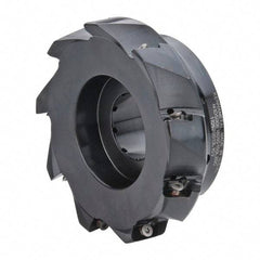 Kennametal - 9 Inserts, 5" Cut Diam, 1-1/2" Arbor Diam, 18.03mm Max Depth of Cut, Indexable Square-Shoulder Face Mill - 0/90° Lead Angle, 2" High, EC18.., EP18.. Insert Compatibility, Through Coolant, Series Mill 1-18 - Apex Tool & Supply