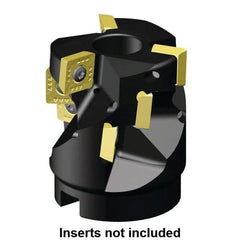 Kennametal - 15 Inserts, 2-1/2" Cut Diam, 1" Arbor Diam, 50.93mm Max Depth of Cut, Indexable Square-Shoulder Face Mill - 0/90° Lead Angle, 2-3/4" High, SD.T 43.. Insert Compatibility, Through Coolant, Series KSSP - Apex Tool & Supply