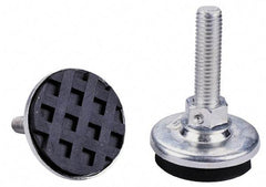 Tech Products - 1/4-20 Bolt Thread, Studded Pivotal Stud Mount Leveling Pad & Mount - 150 Max Lb Capacity, 1-1/2" Base Diam, 1-1/4" Thread Length - Apex Tool & Supply