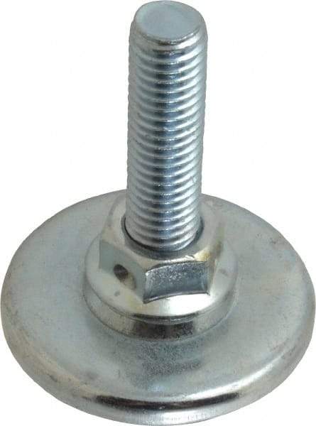 Tech Products - 1/2-13 Bolt Thread, Studded Pivotal Stud Mount Leveling Pad & Mount - 75 Max Lb Capacity, 2-1/8" Base Diam, 1-3/4" Thread Length - Apex Tool & Supply