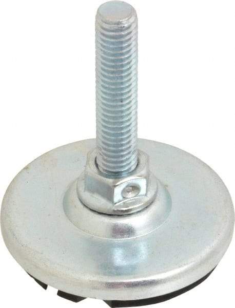 Tech Products - 3/8-16 Bolt Thread, Studded Pivotal Stud Mount Leveling Pad & Mount - 300 Max Lb Capacity, 2-1/8" Base Diam, 1-1/2" Thread Length - Apex Tool & Supply