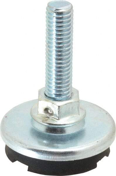 Tech Products - 1/2-13 Bolt Thread, Studded Pivotal Stud Mount Leveling Pad & Mount - 450 Max Lb Capacity, 2-1/8" Base Diam, 1-3/4" Thread Length - Apex Tool & Supply