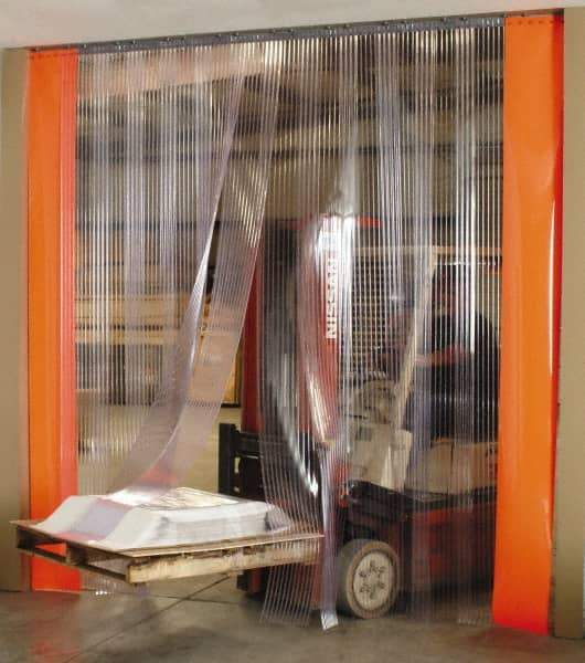 Aleco - 12' Door Width x 12' Door Height Vinyl Ribbed Strip Door Kit - 12" Strip Width x 0.219" Strip Thickness, 66% Overlap - Apex Tool & Supply