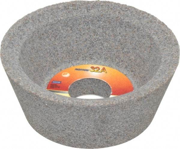 Norton - 3" Diam, 3/4" Hole Size, 1-1/4" Overall Thickness, 60 Grit, Type 11 Tool & Cutter Grinding Wheel - Medium Grade, Aluminum Oxide, K Hardness, Vitrified Bond, 7,640 RPM - Apex Tool & Supply