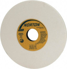 Norton - 7" Diam x 1-1/4" Hole x 1/2" Thick, J Hardness, 150 Grit Surface Grinding Wheel - Aluminum Oxide, Type 1, Very Fine Grade, 3,600 Max RPM, Vitrified Bond, No Recess - Apex Tool & Supply