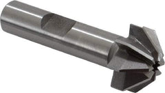 Made in USA - 3/4" Large x 5/16" Small Diam, 3/8" Width of Cut, 90° Included Angle, 8 Teeth, High Speed Steel Face Angle Cutter - 3/8" Shank Diam, 1-15/16" Overall Length, Weldon Flat - Apex Tool & Supply
