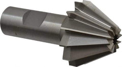 Made in USA - 1-5/8" Large x 5/8" Small Diam, 1-1/16" Width of Cut, 60° Included Angle, 12 Teeth, Cobalt Face Angle Cutter - 3/4" Shank Diam, 3-1/16" Overall Length, Weldon Flat - Apex Tool & Supply