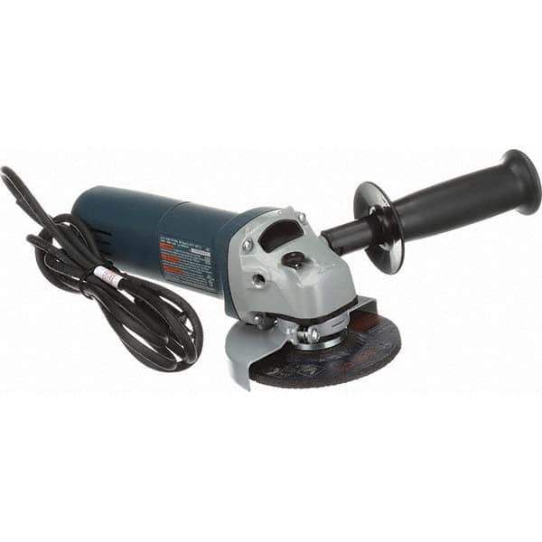 Bosch - 4-1/2" Wheel Diam, 11,000 RPM, Corded Angle & Disc Grinder - 5/8-11 Spindle, 120 Volts, 6 Amps - Apex Tool & Supply