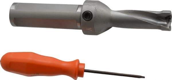 Kennametal - 2-1/32" Max Drill Depth, 2.5xD, 20.6mm Diam, Indexable Insert Drill - 2 Inserts, 1" Shank Diam, Straight Shank - Apex Tool & Supply