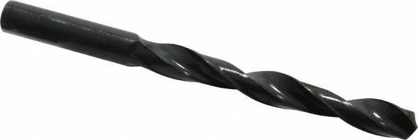 Interstate - 10.2mm 118° High Speed Steel Jobber Drill - Oxide Finish, Right Hand Cut, Spiral Flute, Straight Shank, 5-15/64" OAL, Standard Point - Apex Tool & Supply