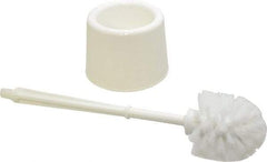 PRO-SOURCE - 17" OAL Toilet Bowl Brush - Polypropylene Bristles, 14-1/2" Plastic Handle, White - Apex Tool & Supply