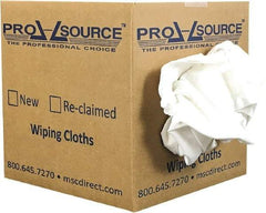 PRO-SOURCE - Virgin Cotton T-Shirt Rag - Low-Lint, White, 3 to 4 Pieces per Lb, Comes in Box - Apex Tool & Supply
