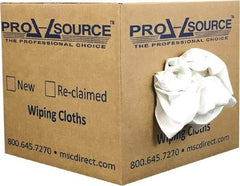 PRO-SOURCE - Virgin Cotton T-Shirt Rag - Lint-Free, White, 3 to 4 Pieces per Lb, Comes in Box - Apex Tool & Supply