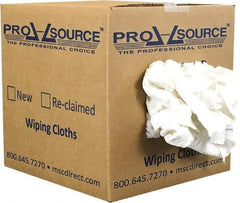 PRO-SOURCE - Reclaimed Cotton T-Shirt Rag - Low Lint, White, 3 to 4 Pieces per Lb, Comes in Box - Apex Tool & Supply