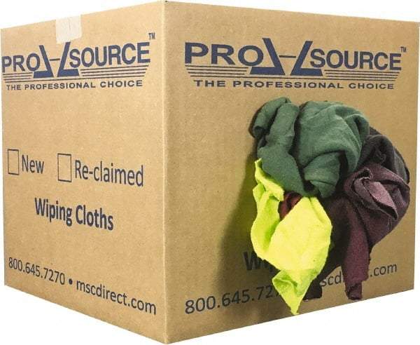 PRO-SOURCE - Reclaimed Rags - Assorted Colors, Fleece and Sweatshirt, Low Lint, Box - Apex Tool & Supply