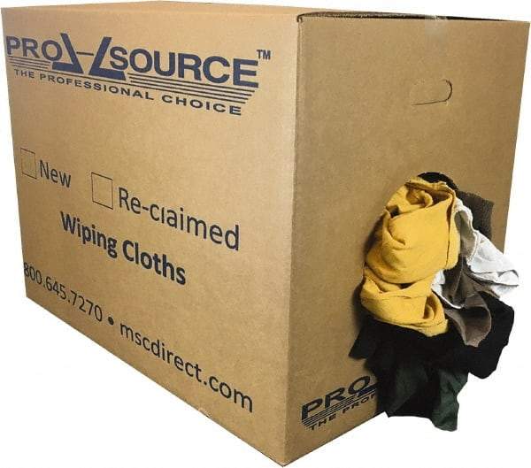 PRO-SOURCE - Reclaimed Rags - Assorted Colors, Fleece and Sweatshirt, Low Lint, Box - Apex Tool & Supply