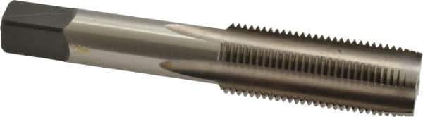 Kennametal - 11/16-16 UNF 4 Flute Bright Finish High Speed Steel Straight Flute Standard Hand Tap - Bottoming, Right Hand Thread, 4.03" OAL, 1.063" Thread Length, H3 Limit, Oversize - Apex Tool & Supply