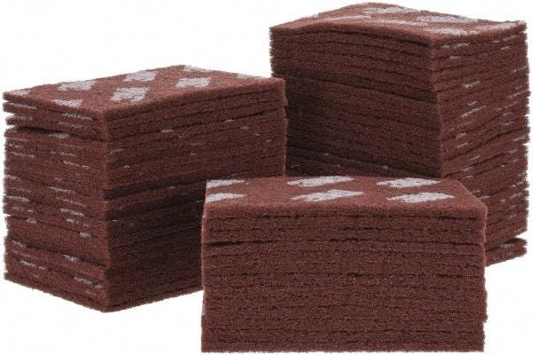 3M - Fine Grade, Aluminum Oxide Hand Pad - Brown, 6" Wide x 9" Long, Nonwoven - Apex Tool & Supply