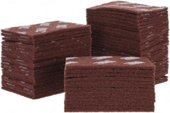 3M - Fine Grade, Aluminum Oxide Hand Pad - Brown, 6" Wide x 9" Long, Nonwoven - Apex Tool & Supply