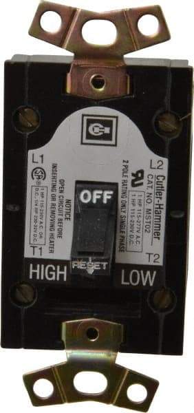 Eaton Cutler-Hammer - 2 Poles, 0.4 to 16 Amp, NEMA, Open Toggle Manual Motor Starter - 43.2mm Wide x 40.1mm Deep x 96.8mm High, 1 hp at 120/240 V, 1 hp at 277 V & 1/4 hp at 32 V, CSA Certified & UL Listed - Apex Tool & Supply