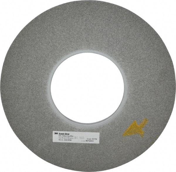 3M - 12" Diam, 1/2" Face Width, 5" Center Hole, Fine Grade, Silicon Carbide Deburring Wheel - Convolute, Hard Density 8 Grade, 3,000 RPM - Apex Tool & Supply