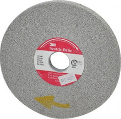 3M - 6" Diam, 1/2" Face Width, 1" Center Hole, Medium Grade, Aluminum Oxide Deburring Wheel - Convolute, Hard Density 8 Grade, 6,000 RPM - Apex Tool & Supply