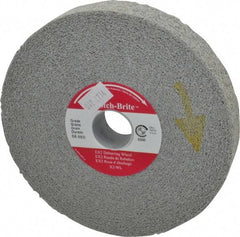 3M - 6" Diam, 1" Face Width, 1" Center Hole, Medium Grade, Aluminum Oxide Deburring Wheel - Convolute, Hard Density 8 Grade, 6,000 RPM - Apex Tool & Supply