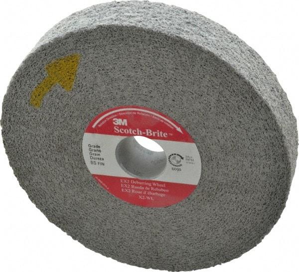 3M - 6" Diam, 1" Face Width, 1" Center Hole, Fine Grade, Silicon Carbide Deburring Wheel - Convolute, Hard Density 8 Grade, 6,000 RPM - Apex Tool & Supply