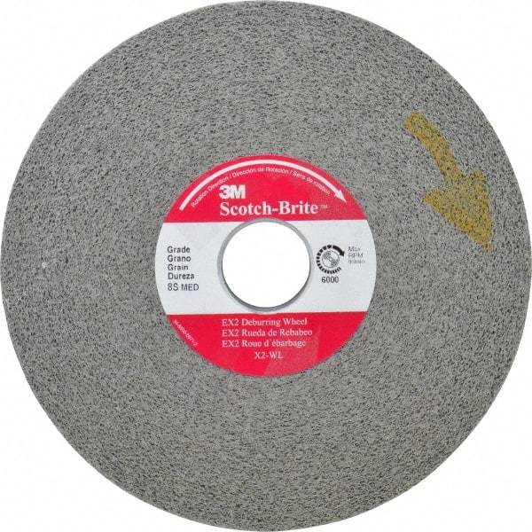 3M - 6" Diam, 1" Face Width, 1" Center Hole, Medium Grade, Silicon Carbide Deburring Wheel - Convolute, Hard Density 8 Grade, 6,000 RPM - Apex Tool & Supply