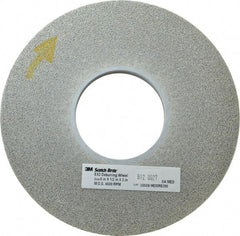 3M - 8" Diam, 1/2" Face Width, 3" Center Hole, Medium Grade, Aluminum Oxide Deburring Wheel - Convolute, Hard Density 8 Grade, 4,500 RPM - Apex Tool & Supply