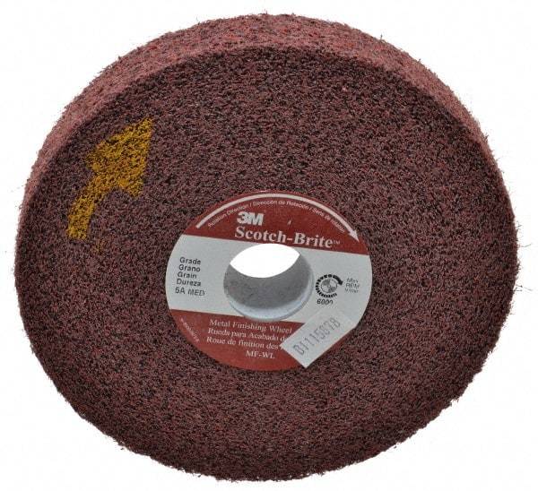 3M - 6" Diam, 1" Face Width, 1" Center Hole, Medium Grade, Aluminum Oxide Deburring Wheel - Convolute, Medium Density 5 Grade, 6,000 RPM - Apex Tool & Supply