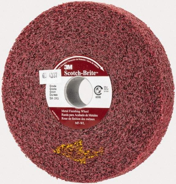 3M - 6" Diam, 1" Face Width, 1" Center Hole, Coarse Grade, Aluminum Oxide Deburring Wheel - Convolute, Medium Density 5 Grade, 6,000 RPM - Apex Tool & Supply
