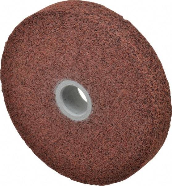 3M - 6" Diam, 1" Face Width, 1" Center Hole, Medium Grade, Aluminum Oxide Deburring Wheel - Convolute, Hard Density 6 Grade, 6,000 RPM - Apex Tool & Supply