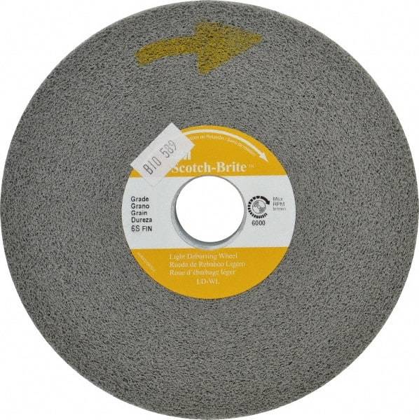 3M - 6" Diam, 2" Face Width, 1" Center Hole, Medium Grade, Aluminum Oxide Deburring Wheel - Convolute, Medium Density 5 Grade, 6,000 RPM - Apex Tool & Supply