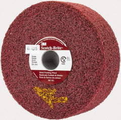 3M - 6" Diam, 2" Face Width, 1" Center Hole, Coarse Grade, Aluminum Oxide Deburring Wheel - Convolute, Medium Density 5 Grade, 6,000 RPM - Apex Tool & Supply