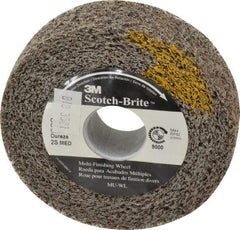 3M - 4" Diam, 1" Face Width, 1" Center Hole, Medium Grade, Silicon Carbide Deburring Wheel - Convolute, Soft Density 2 Grade, 9,000 RPM - Apex Tool & Supply