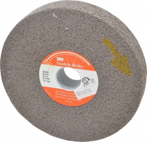 3M - 6" Diam, 1" Face Width, 1" Center Hole, Fine Grade, Aluminum Oxide Deburring Wheel - Convolute, Hard Density 7 Grade, 6,000 RPM - Apex Tool & Supply
