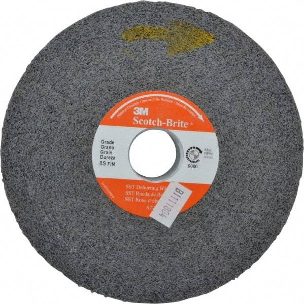 3M - 6" Diam, 1" Face Width, 1" Center Hole, Fine Grade, Silicon Carbide Deburring Wheel - Convolute, Hard Density 8 Grade, 6,000 RPM - Apex Tool & Supply