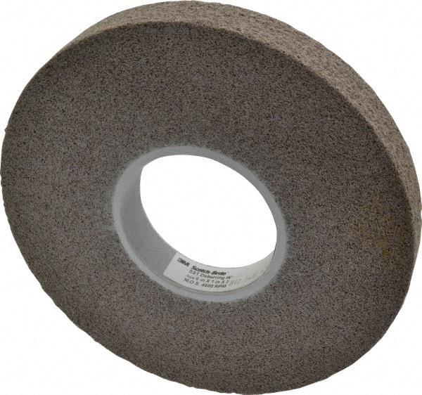 3M - 8" Diam, 1" Face Width, 3" Center Hole, Fine Grade, Aluminum Oxide Deburring Wheel - Convolute, Hard Density 7 Grade, 4,500 RPM - Apex Tool & Supply